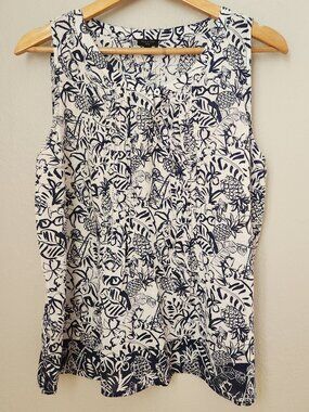 Talbots 100% Linen Sleeveless Shirt Womens Petite XL